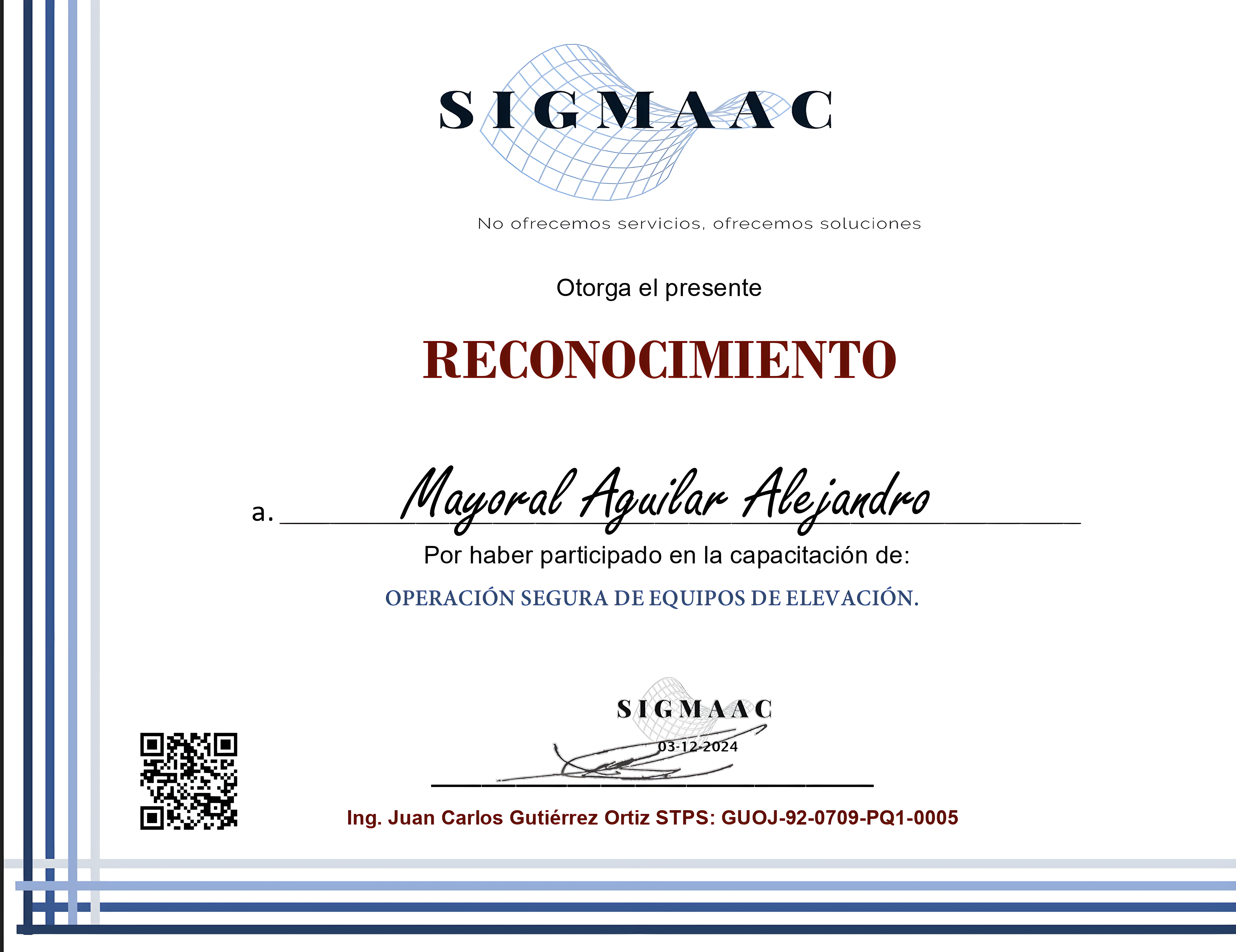 Certificación Operación segura de equipos de elevación — STPS · DC-3