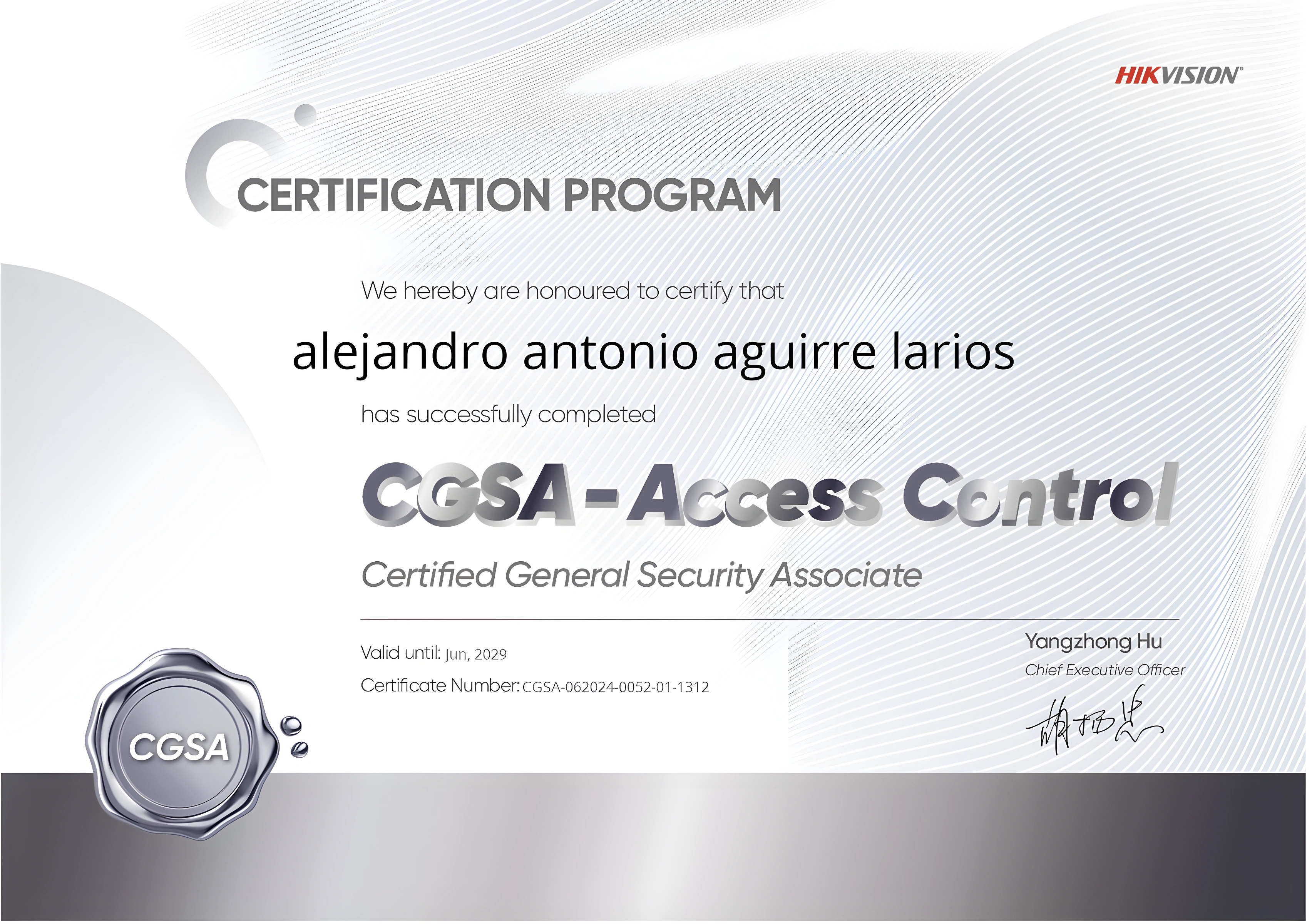 Certificación Control de acceso — Hikvision · CGSA